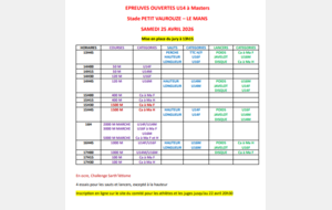 Epreuves ouvertes Vaurouzé U14 à Masters